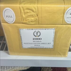 2000 Six Piece Egyptian Cotton Sheet Set - Yellow (Full)